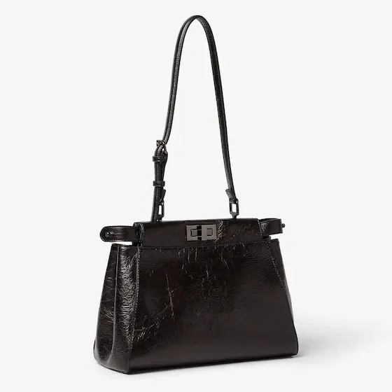 Fendi My Peekaboo Small Crackled Black Leather Bag | Thumbnail 2 Fendi My Peekaboo Small Crackled Black Leather Bag | Thumbnail 2
