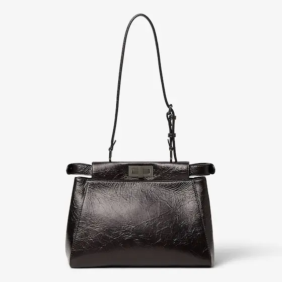 Fendi My Peekaboo Small Crackled Black Leather Bag | Thumbnail 3 Fendi My Peekaboo Small Crackled Black Leather Bag | Thumbnail 3