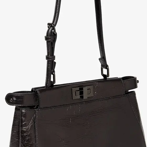 Fendi My Peekaboo Small Crackled Black Leather Bag | Thumbnail 5 Fendi My Peekaboo Small Crackled Black Leather Bag | Thumbnail 5