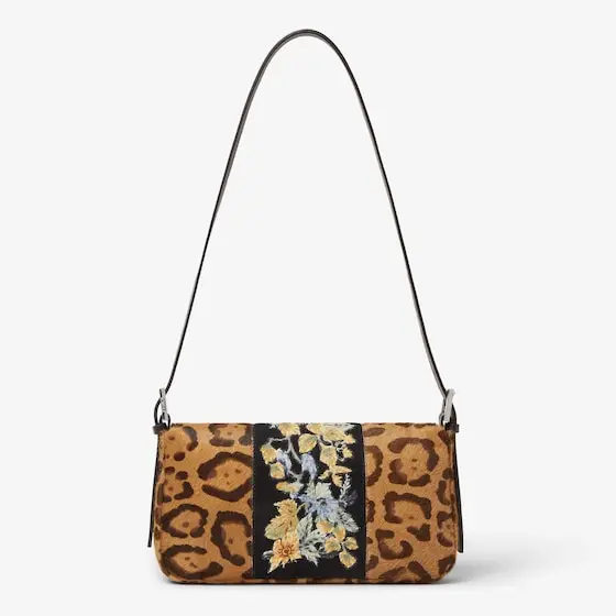 Fendi Baguette 26424 Jaguar Print Cavallino Leather Bag with Embroidery | Thumbnail 6