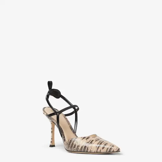 Fendi Very Colibrì High-Heeled Pink and Black Leather Slingbacks | Thumbnail 2 Fendi Very Colibrì High-Heeled Pink and Black Leather Slingbacks | Thumbnail 2