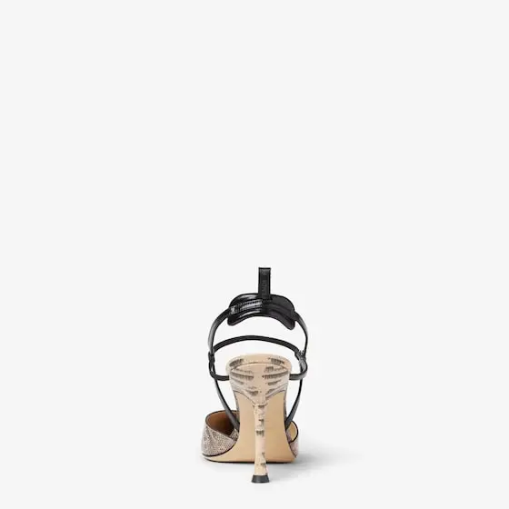 Fendi Very Colibrì High-Heeled Pink and Black Leather Slingbacks | Thumbnail 3 Fendi Very Colibrì High-Heeled Pink and Black Leather Slingbacks | Thumbnail 3