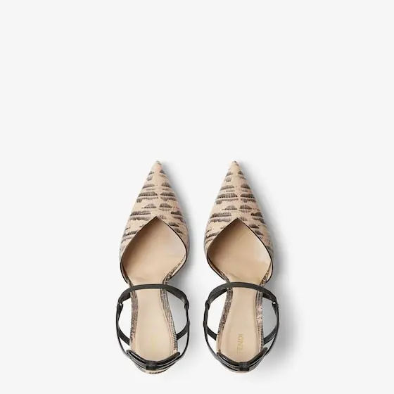 Fendi Very Colibrì High-Heeled Pink and Black Leather Slingbacks | Thumbnail 4 Fendi Very Colibrì High-Heeled Pink and Black Leather Slingbacks | Thumbnail 4