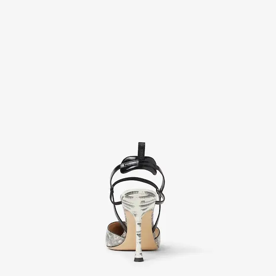 Fendi Very Colibrì High-Heeled Parchment and Black Leather Slingbacks | Thumbnail 3 Fendi Very Colibrì High-Heeled Parchment and Black Leather Slingbacks | Thumbnail 3