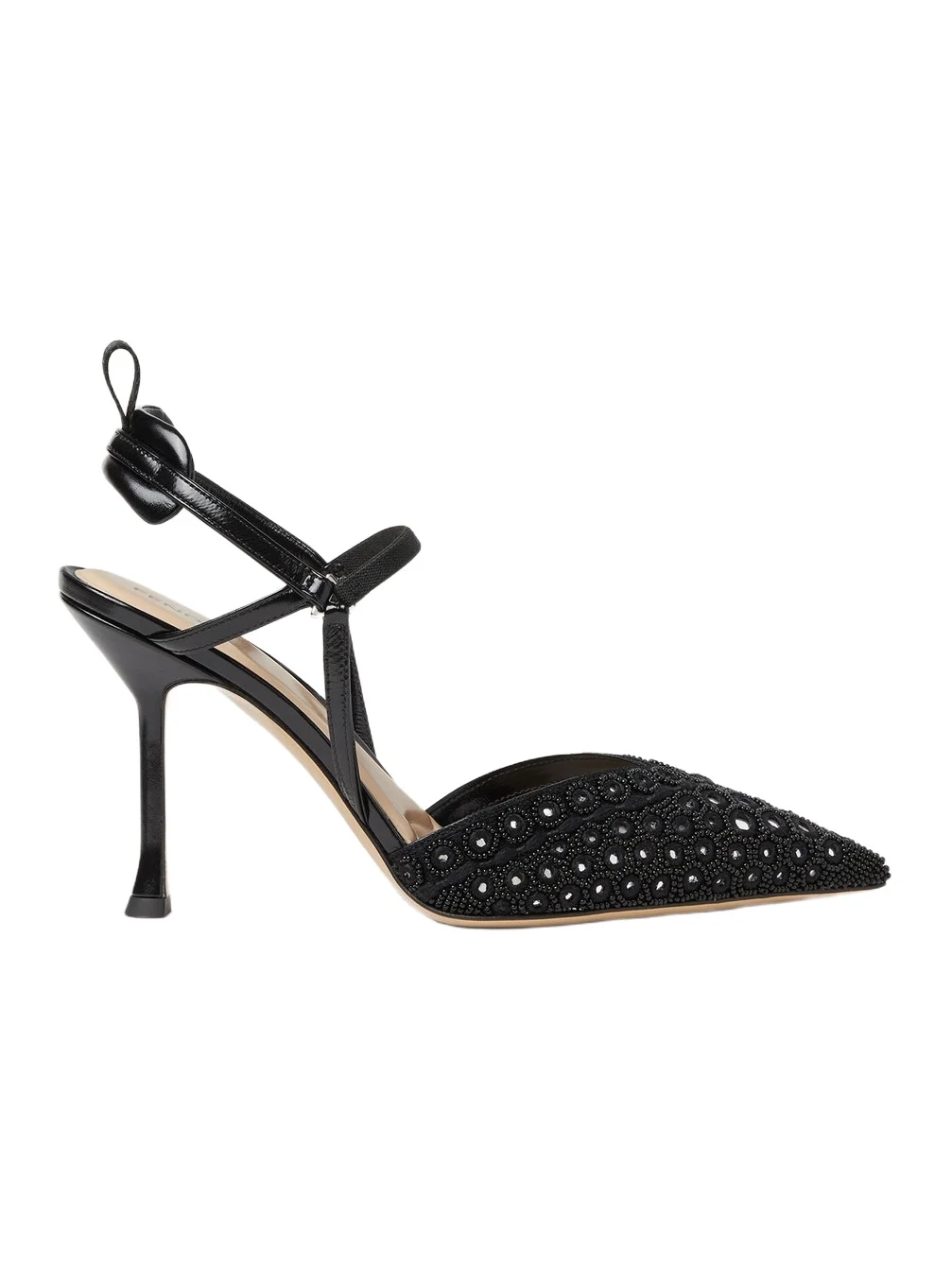 Fendi Very Colibrì Organza High-Heeled Slingback with Mirrors