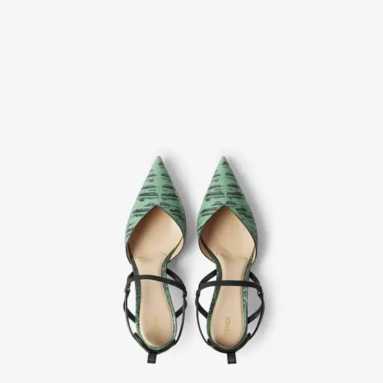 Fendi Very Colibrì Leather Slingbacks with Medium Heel | Thumbnail 4 Fendi Very Colibrì Leather Slingbacks with Medium Heel | Thumbnail 4