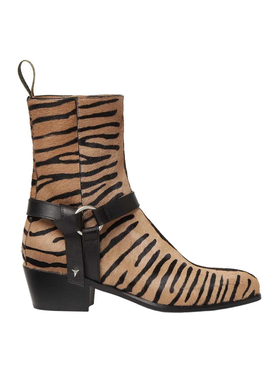 Double O Hair-On Leather Ankle Boots