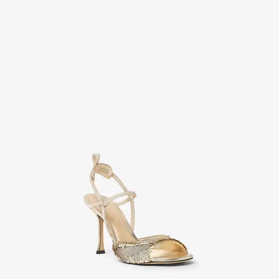 Fendi Very Colibrì Metallic Nappa Leather High-Heeled Sandal | Thumbnail 2 Fendi Very Colibrì Metallic Nappa Leather High-Heeled Sandal | Thumbnail 2
