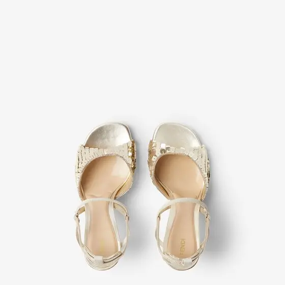 Fendi Very Colibrì Metallic Nappa Leather High-Heeled Sandal | Thumbnail 4 Fendi Very Colibrì Metallic Nappa Leather High-Heeled Sandal | Thumbnail 4