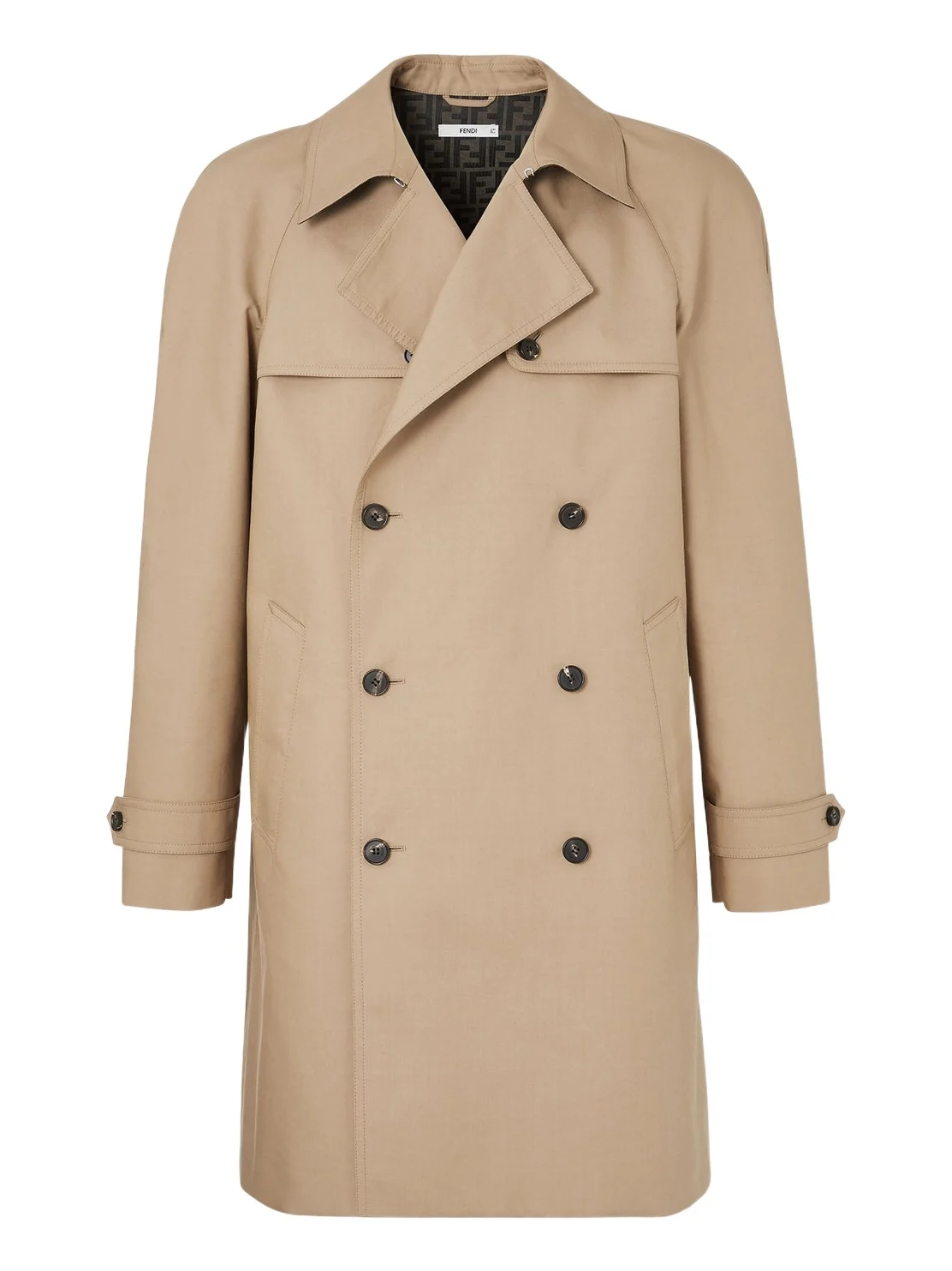 Fendi Mackintosh Fabric Trench Coat