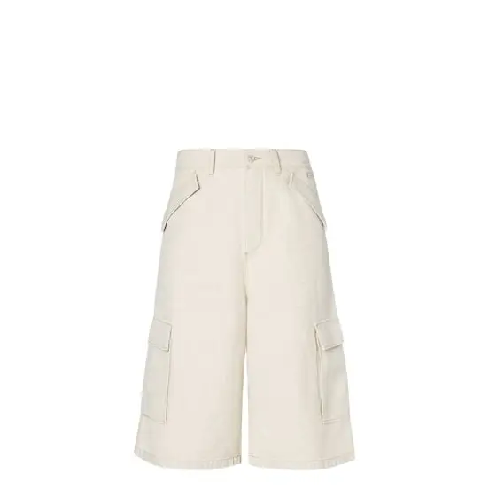 Fendi Wide-leg Bermuda shorts made from Selleria denim in | Image 1 Fendi Wide-leg Bermuda shorts made from Selleria denim in | Image 1