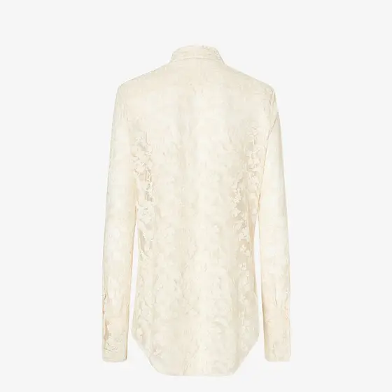 Fendi Regular-fit shirt in ivory faded-effect Peonia lace | Thumbnail 2