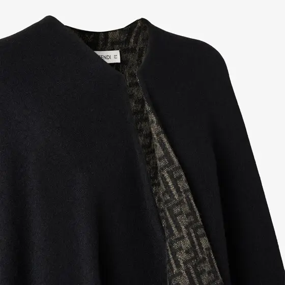 Fendi FF Zucca Wool and Cashmere Poncho | Thumbnail 3 Fendi FF Zucca Wool and Cashmere Poncho | Thumbnail 3