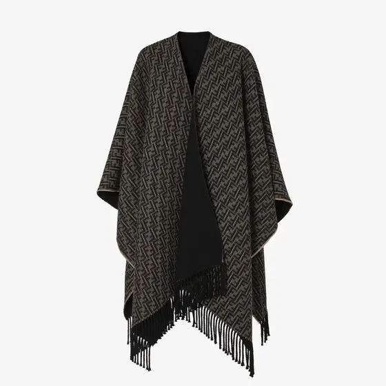 Fendi FF Zucca Wool and Cashmere Poncho | Thumbnail 4 Fendi FF Zucca Wool and Cashmere Poncho | Thumbnail 4