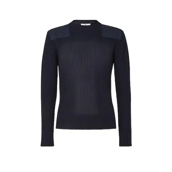 Fendi Long-sleeved jumper, customised with blue fabric patches | Image 1 Fendi Long-sleeved jumper, customised with blue fabric patches | Image 1