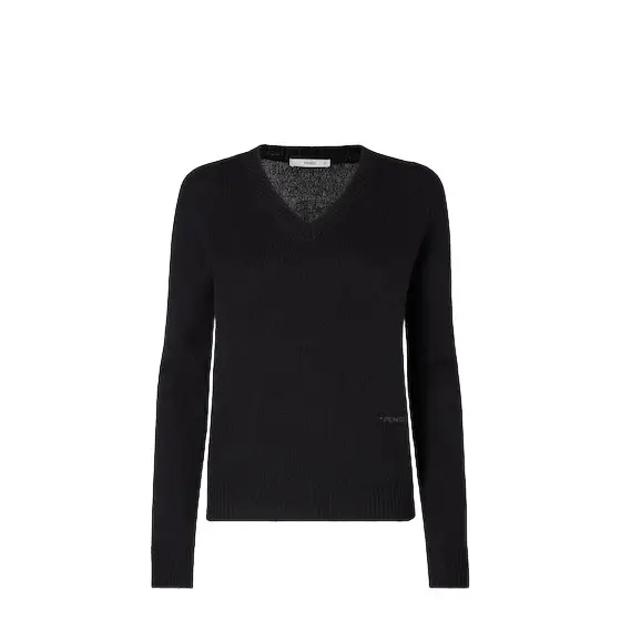 Fendi Basic fitted jumper with a V-neck and long sleeves | Image 1 Fendi Basic fitted jumper with a V-neck and long sleeves | Image 1