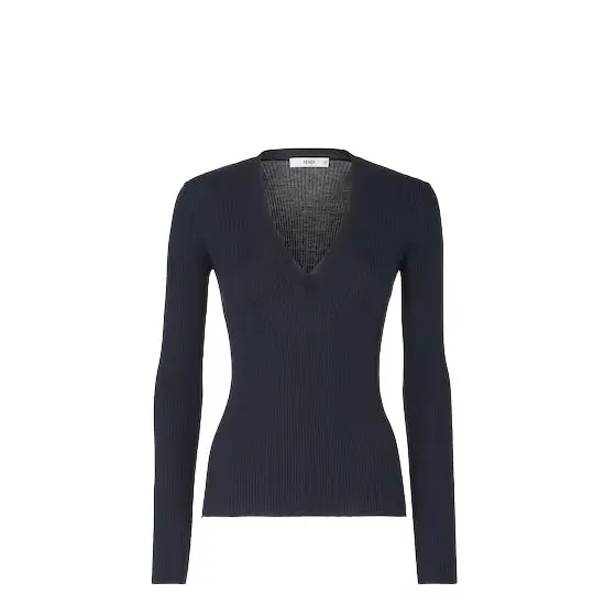 Fendi Long-sleeved, slim-fit V-neck jumper | Image 1 Fendi Long-sleeved, slim-fit V-neck jumper | Image 1
