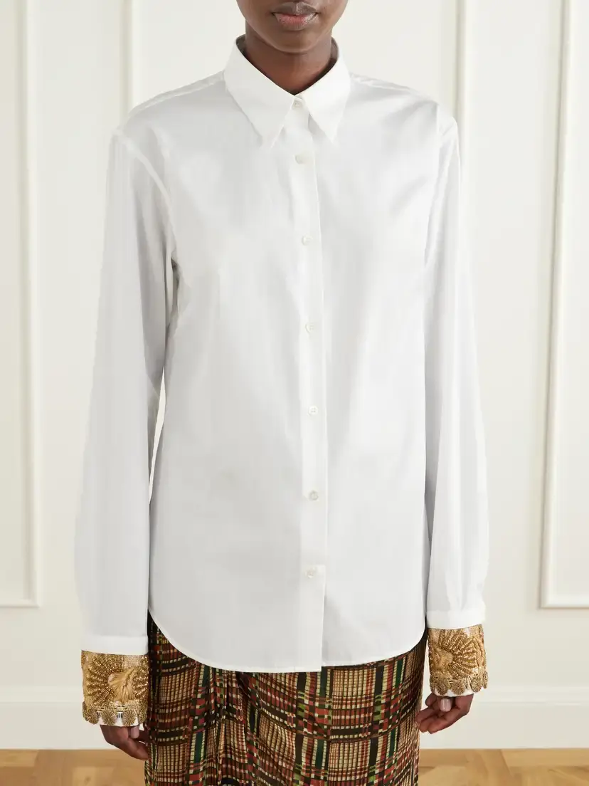 Dries Van Noten Embroidered Cotton-poplin Shirt | Thumbnail 3 Dries Van Noten Embroidered Cotton-poplin Shirt | Thumbnail 3