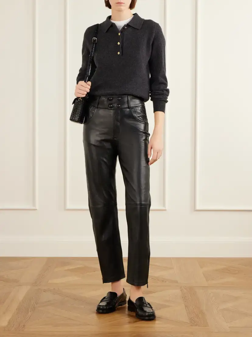 Blazé Milano Darryl Leather Straight-leg Pants | Thumbnail 2 Blazé Milano Darryl Leather Straight-leg Pants | Thumbnail 2