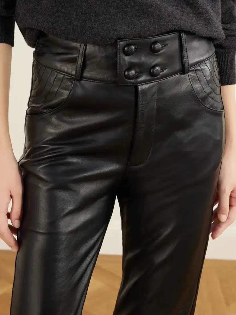 Blazé Milano Darryl Leather Straight-leg Pants | Thumbnail 4 Blazé Milano Darryl Leather Straight-leg Pants | Thumbnail 4