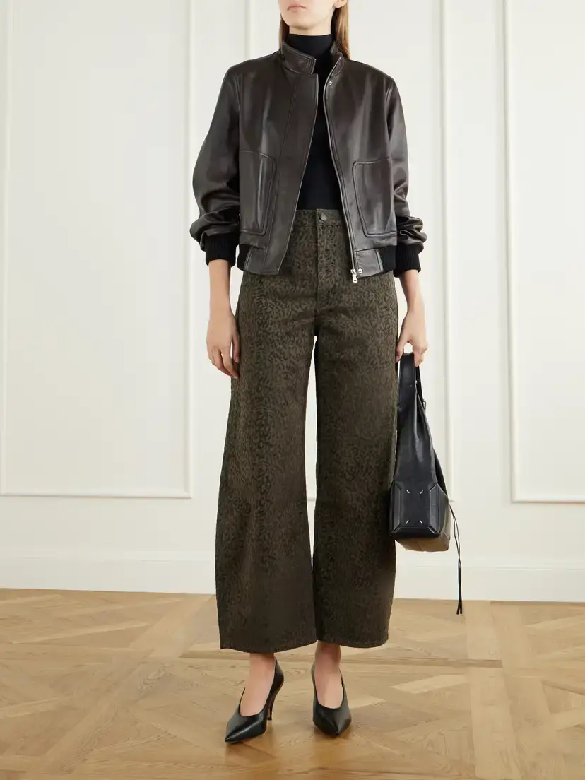 Frame The Bow Crop Flocked Leopard-print High-rise Barrel-leg Jeans | Thumbnail 2