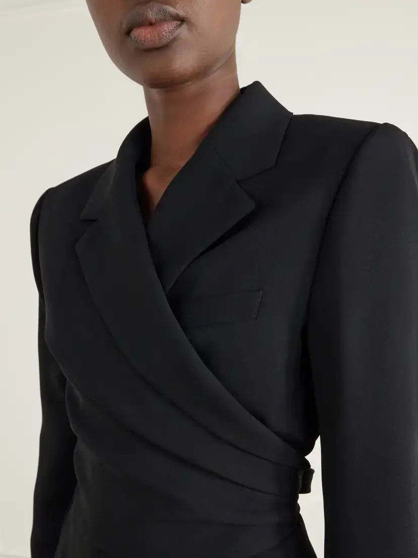 Dries Van Noten Self-tie Wool-crepe Blazer | Thumbnail 4 Dries Van Noten Self-tie Wool-crepe Blazer | Thumbnail 4