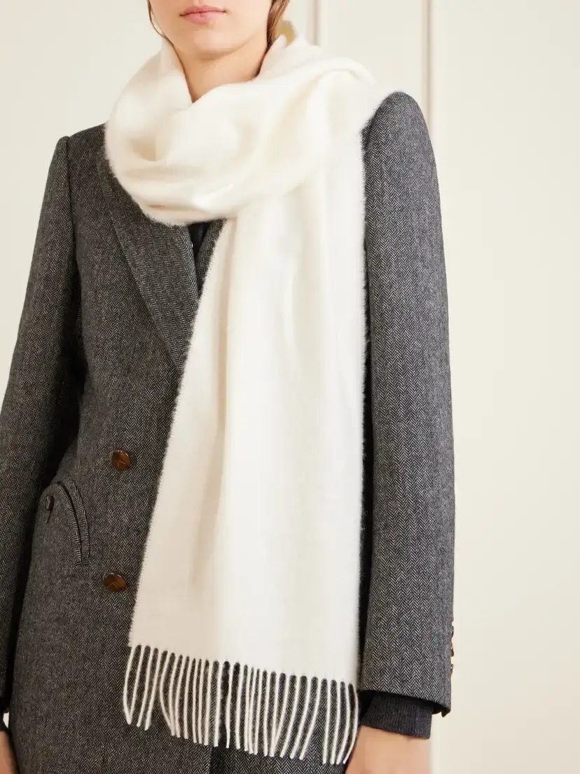 Johnstons of Elgin Fringed Cashmere Scarf | Thumbnail 2 Johnstons of Elgin Fringed Cashmere Scarf | Thumbnail 2