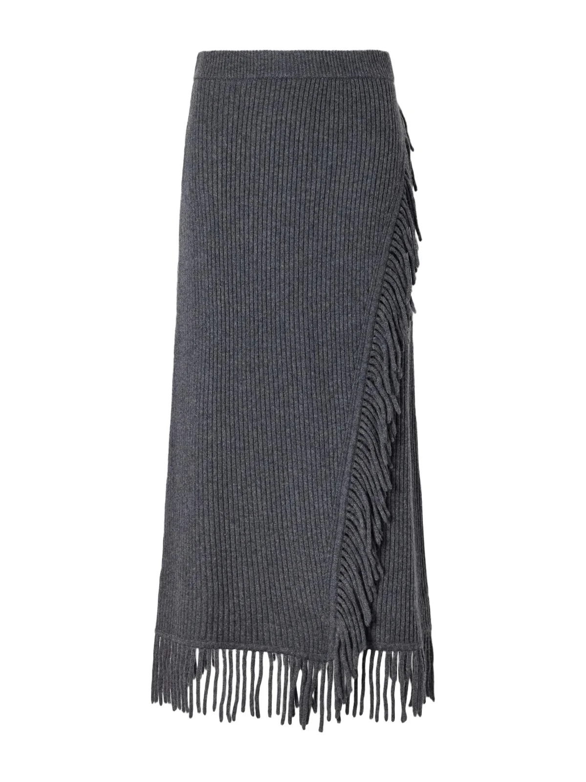 Casey Draped Wool And Cashmere-blend Skirt - Gray