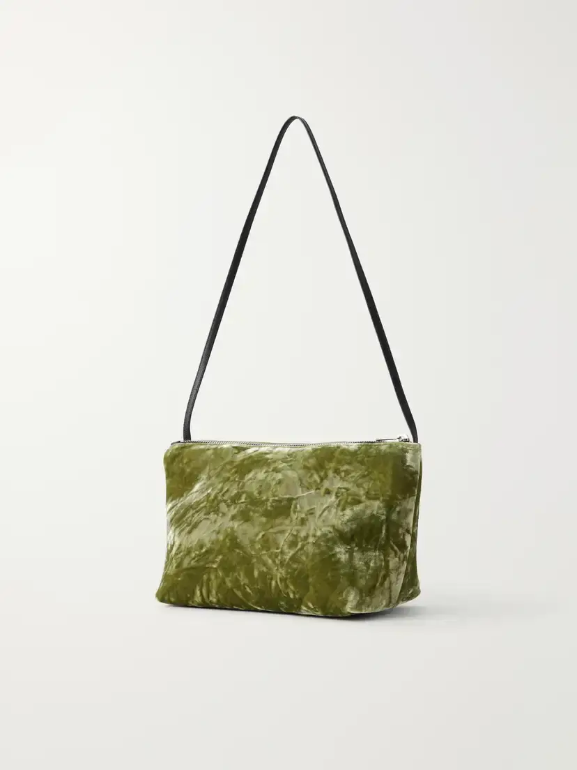 Valesque Corset Leather-trimmed Crushed-velvet Shoulder Bag | Thumbnail 4 Valesque Corset Leather-trimmed Crushed-velvet Shoulder Bag | Thumbnail 4