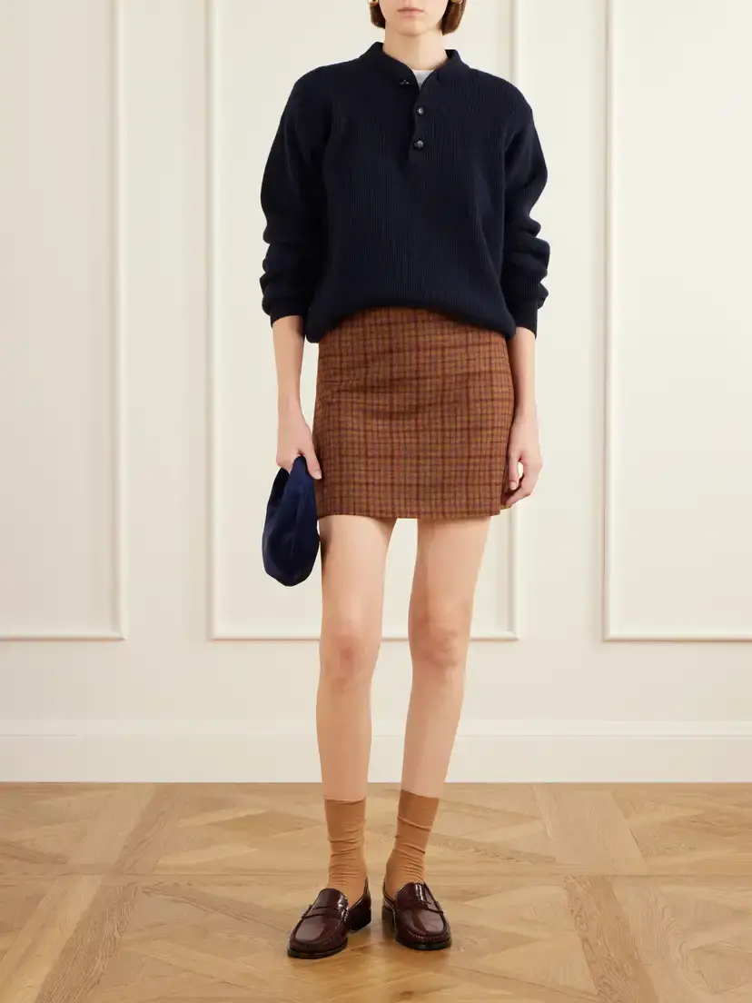Blazé Milano Coci Checked Wool Mini Skirt | Thumbnail 2 Blazé Milano Coci Checked Wool Mini Skirt | Thumbnail 2
