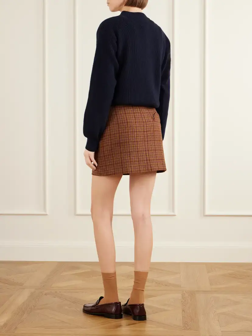 Blazé Milano Coci Checked Wool Mini Skirt | Thumbnail 3 Blazé Milano Coci Checked Wool Mini Skirt | Thumbnail 3