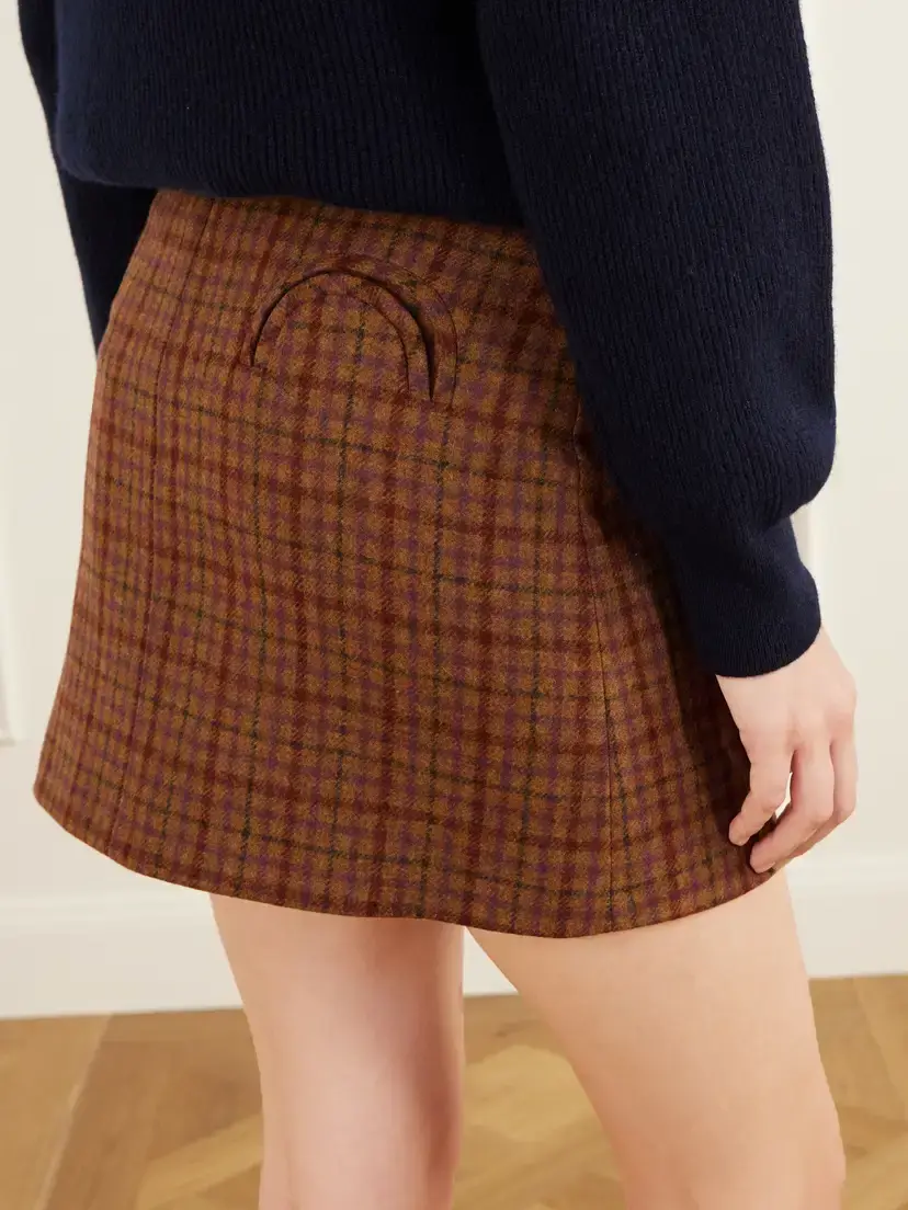 Blazé Milano Coci Checked Wool Mini Skirt | Thumbnail 4 Blazé Milano Coci Checked Wool Mini Skirt | Thumbnail 4