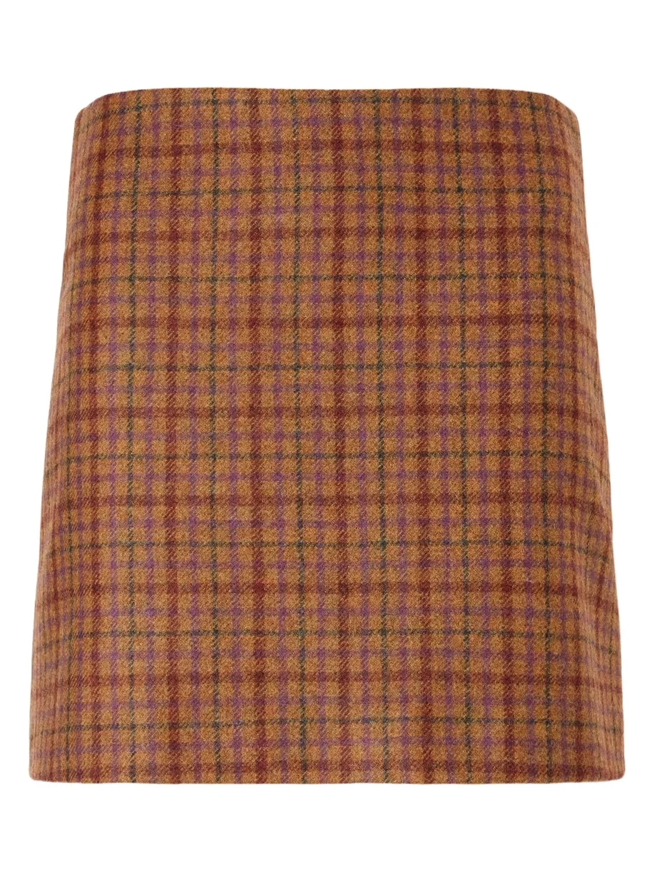 Blazé Milano Coci Checked Wool Mini Skirt
