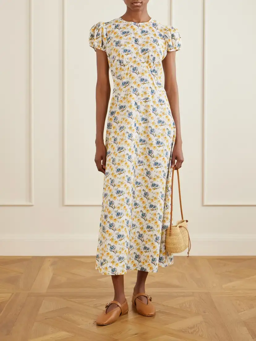 DÔEN Rhodia Floral-print Organic Cotton Midi Dress | Thumbnail 2
