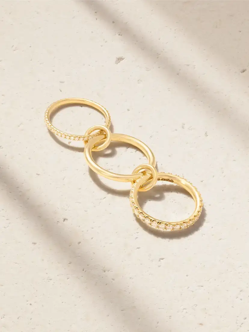Spinelli Kilcollin Norah Set-of-three 18-karat Gold Diamond Rings | Thumbnail 3 Spinelli Kilcollin Norah Set-of-three 18-karat Gold Diamond Rings | Thumbnail 3