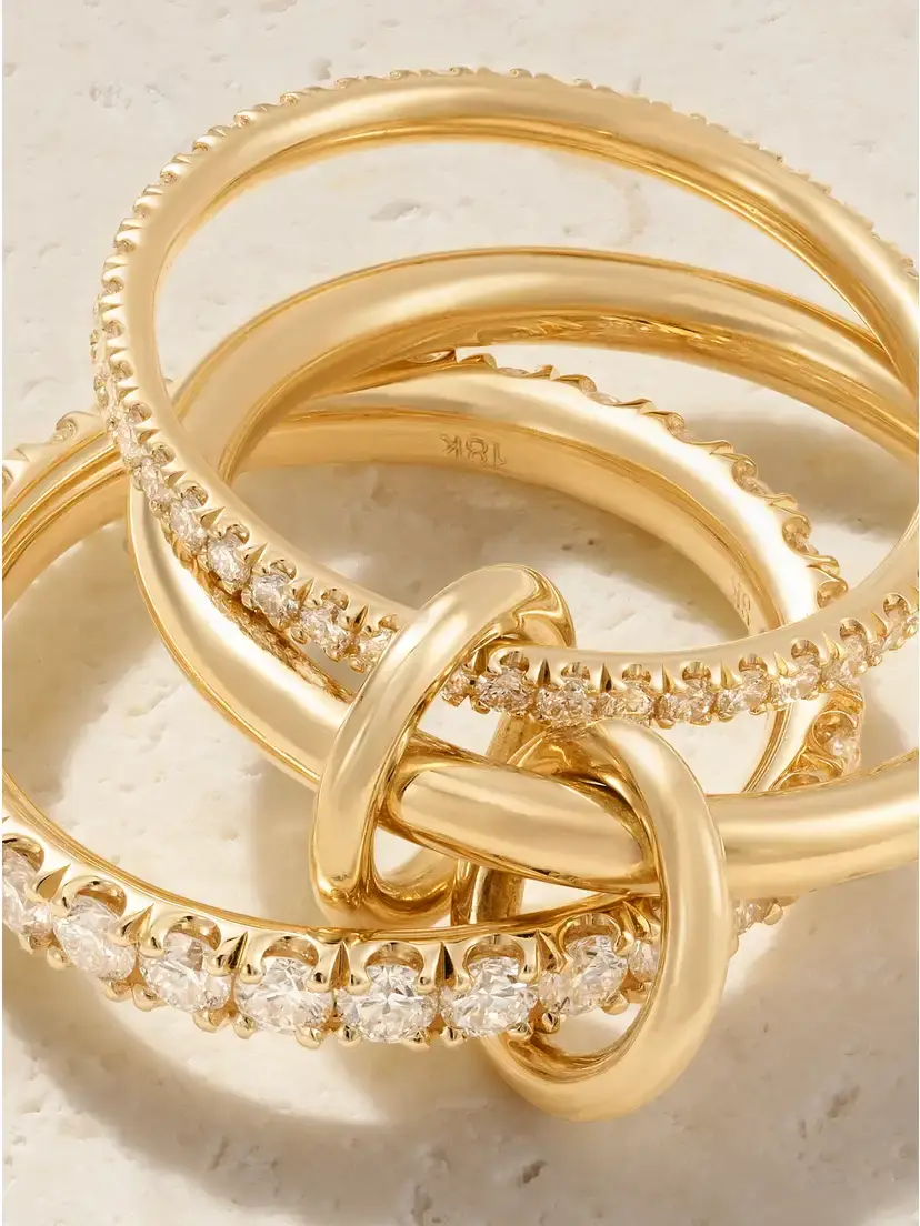 Spinelli Kilcollin Norah Set-of-three 18-karat Gold Diamond Rings | Thumbnail 4 Spinelli Kilcollin Norah Set-of-three 18-karat Gold Diamond Rings | Thumbnail 4