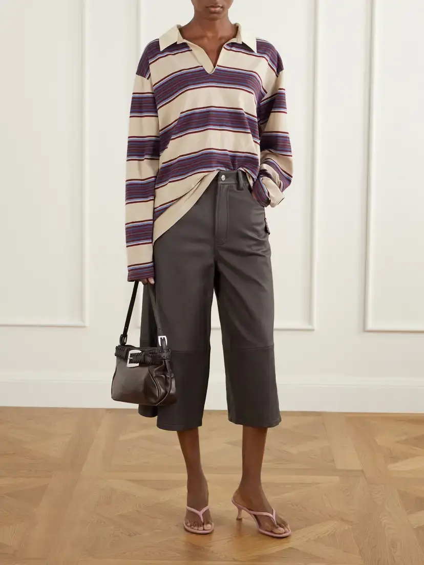 Staud Hunter Cropped Leather Wide-leg Pants | Thumbnail 2 Staud Hunter Cropped Leather Wide-leg Pants | Thumbnail 2