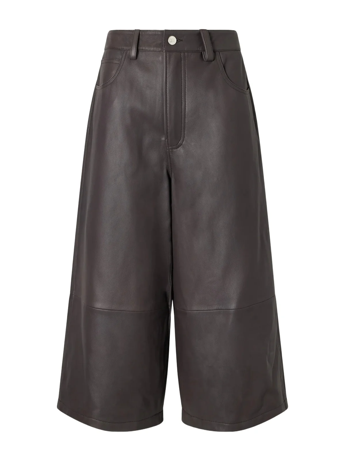 Hunter Cropped Leather Wide-leg Pants