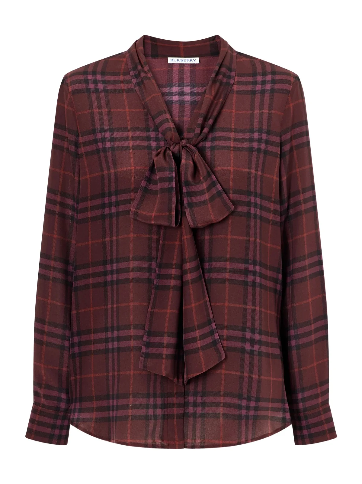 Rhiannon Pussy-bow Checked Silk-crepe Blouse Rhiannon Pussy-bow Checked Silk-crepe Blouse