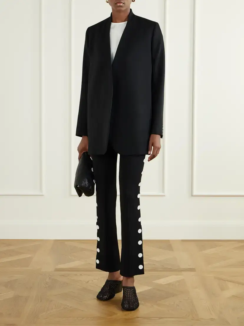 Proenza Schouler Martina Button-embellished Stretch-jersey Skinny Pants | Thumbnail 2