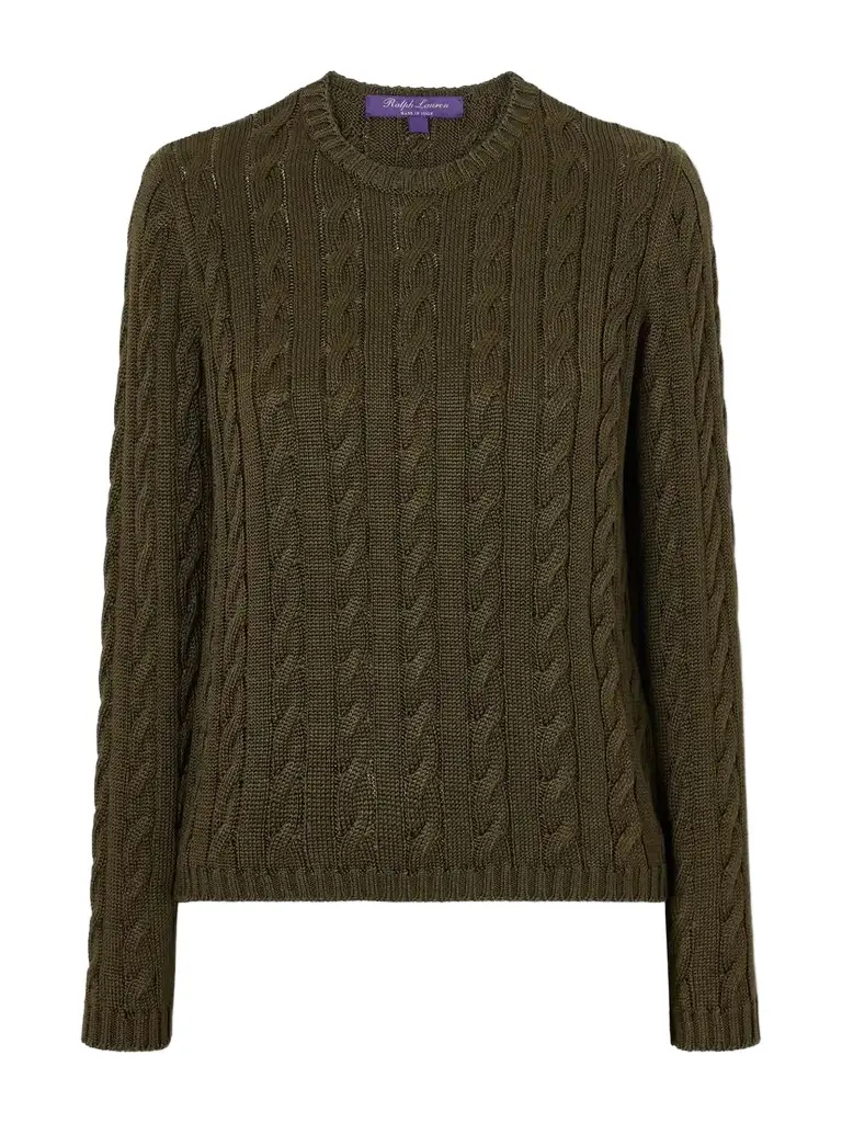 Ralph Lauren Collection Cable-knit Silk-blend Sweater | Image 1 Ralph Lauren Collection Cable-knit Silk-blend Sweater | Image 1