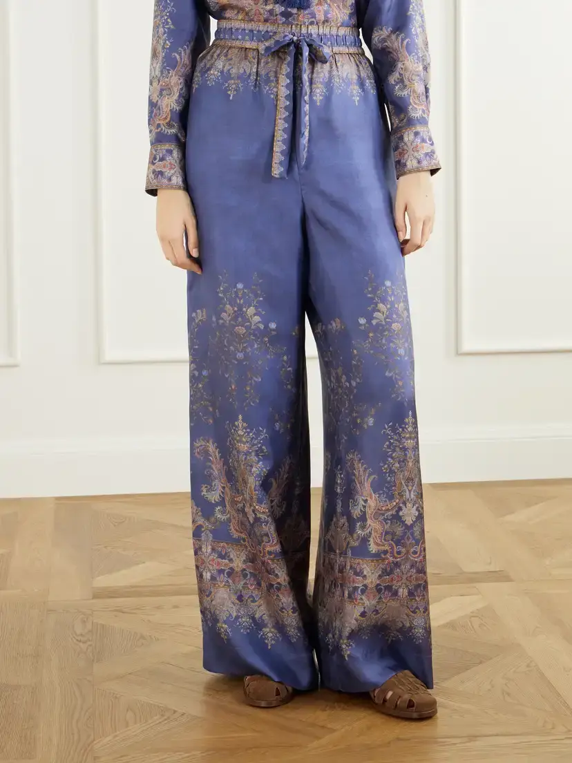 Zimmermann Valiant Printed Silk-twill Wide-leg Pants | Thumbnail 3