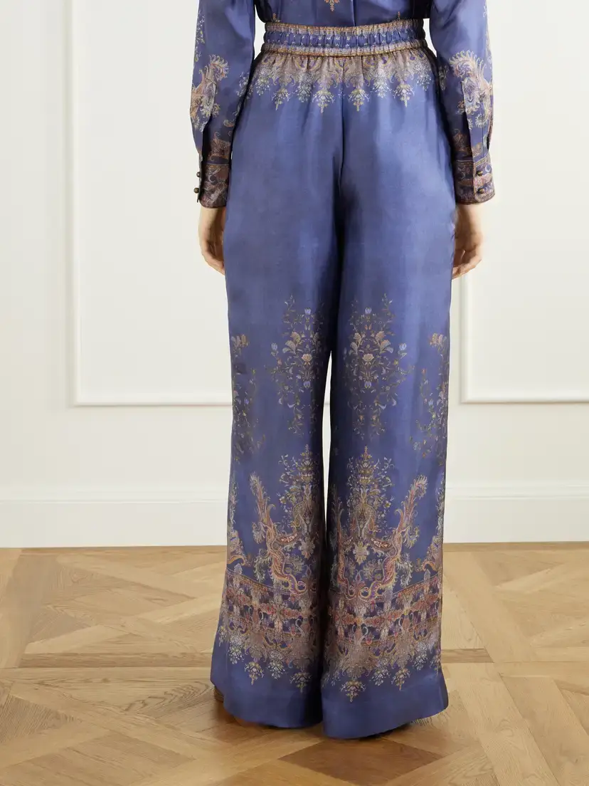 Zimmermann Valiant Printed Silk-twill Wide-leg Pants | Thumbnail 4