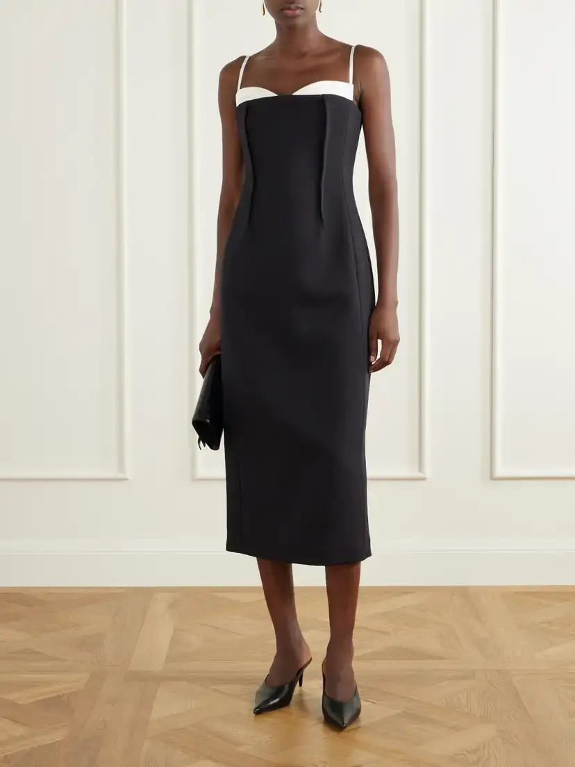 Simkhai Kristen Pleated Crepe Midi Dress | Thumbnail 2