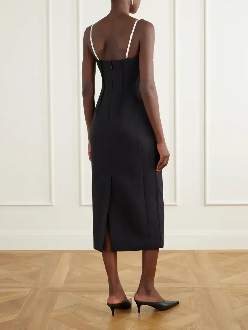 Simkhai Kristen Pleated Crepe Midi Dress | Thumbnail 3
