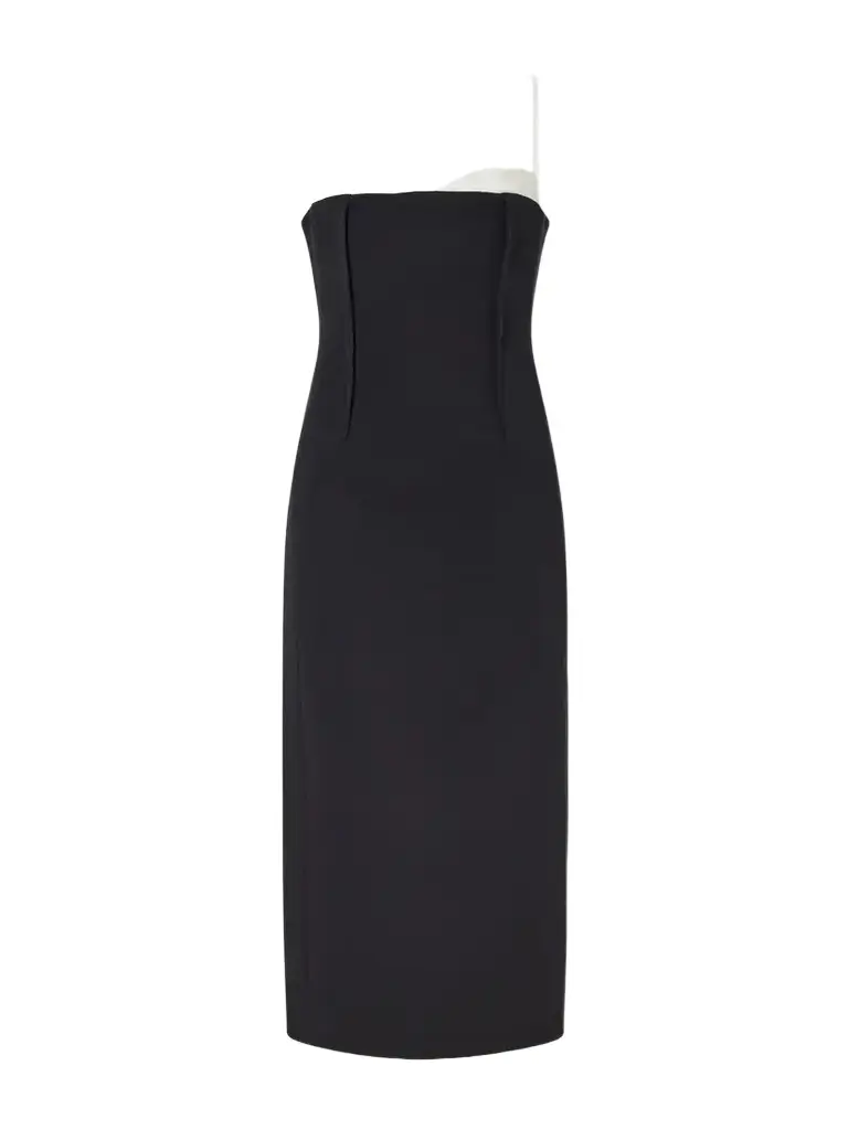 Simkhai Kristen Pleated Crepe Midi Dress