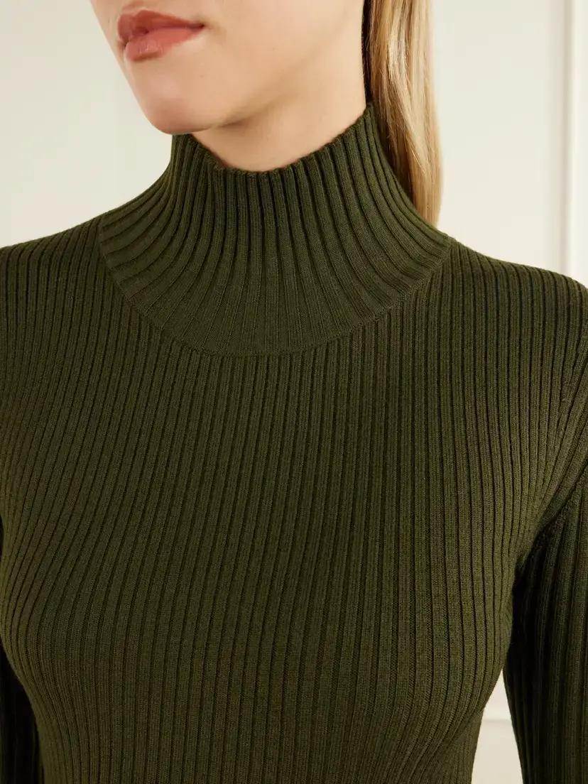 Victoria Beckham Ribbed Wool-blend Turtleneck | Thumbnail 5
