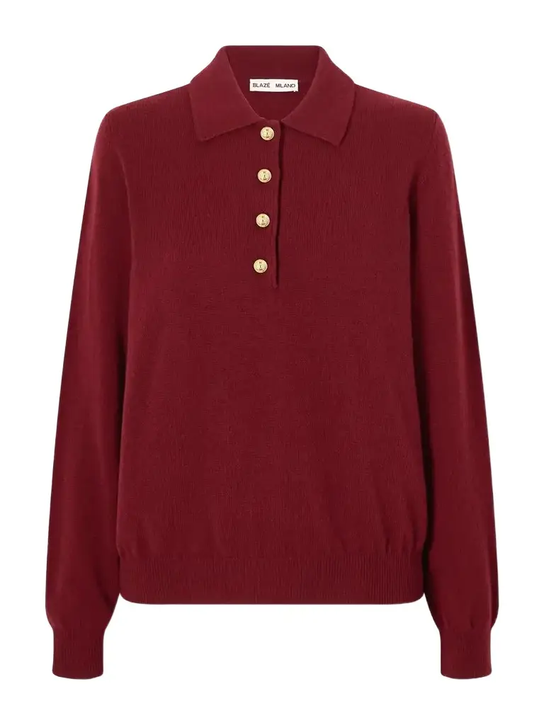 Blazé Milano Highland Wool And Cashmere-blend Polo Sweater | Image 1 Blazé Milano Highland Wool And Cashmere-blend Polo Sweater | Image 1