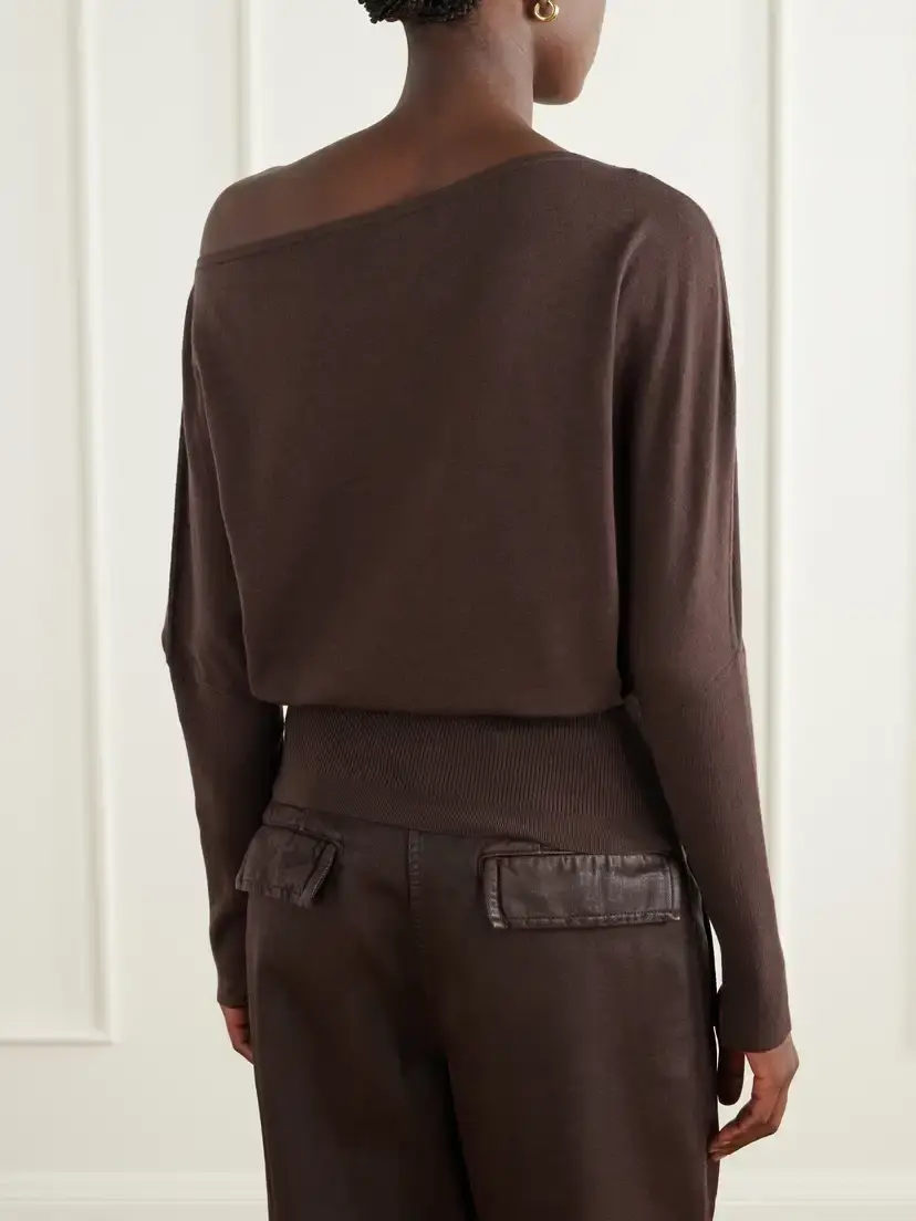 Simkhai Lavina Off-the-shoulder Ribbed-detailed Wool-blend Sweater | Thumbnail 4 Simkhai Lavina Off-the-shoulder Ribbed-detailed Wool-blend Sweater | Thumbnail 4