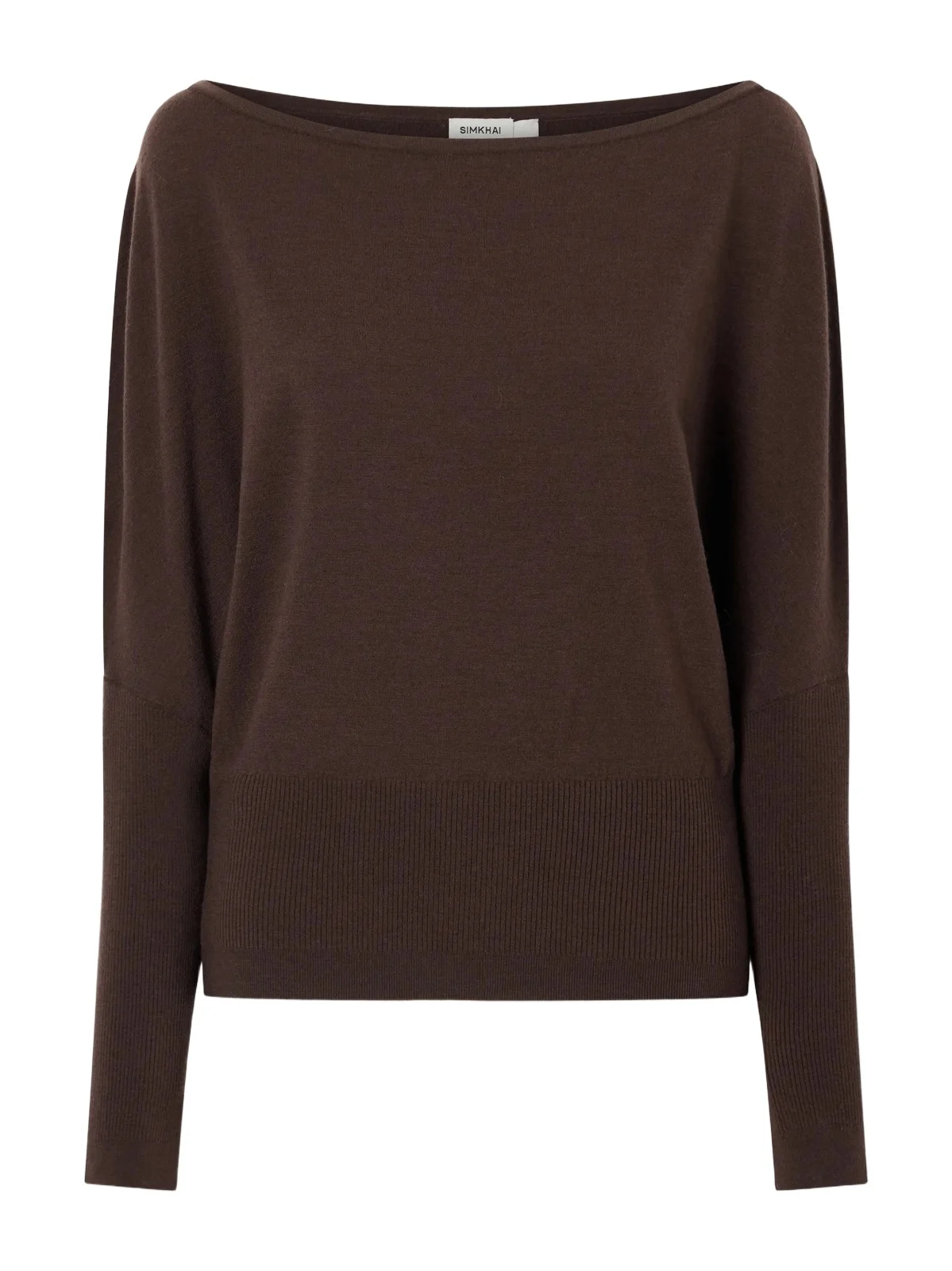 Simkhai Lavina Off-the-shoulder Ribbed-detailed Wool-blend Sweater